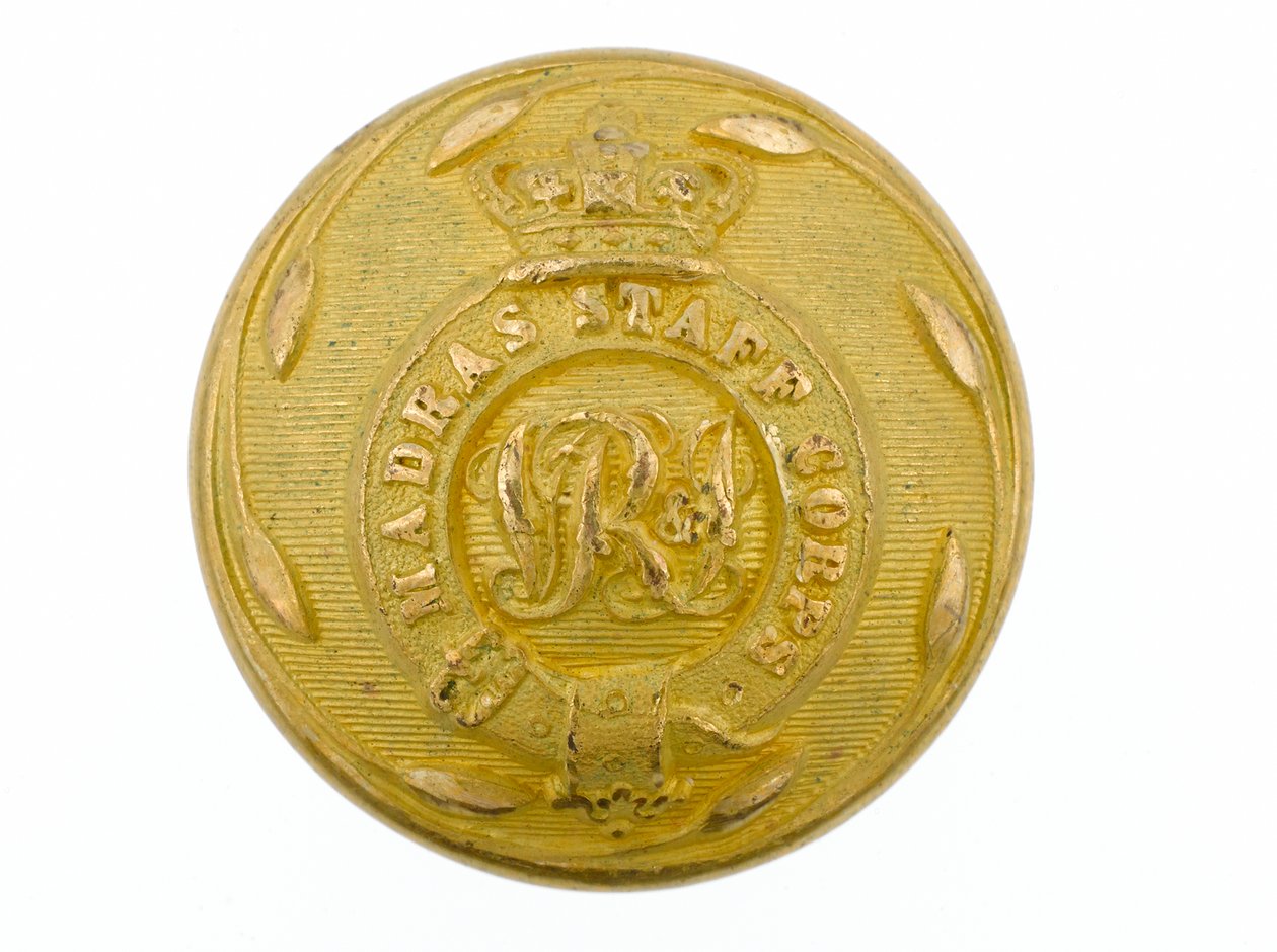 बटन, मद्रास स्टाफ कोर, 1861-1876 द्वारा अंग्रेजी स्कूल