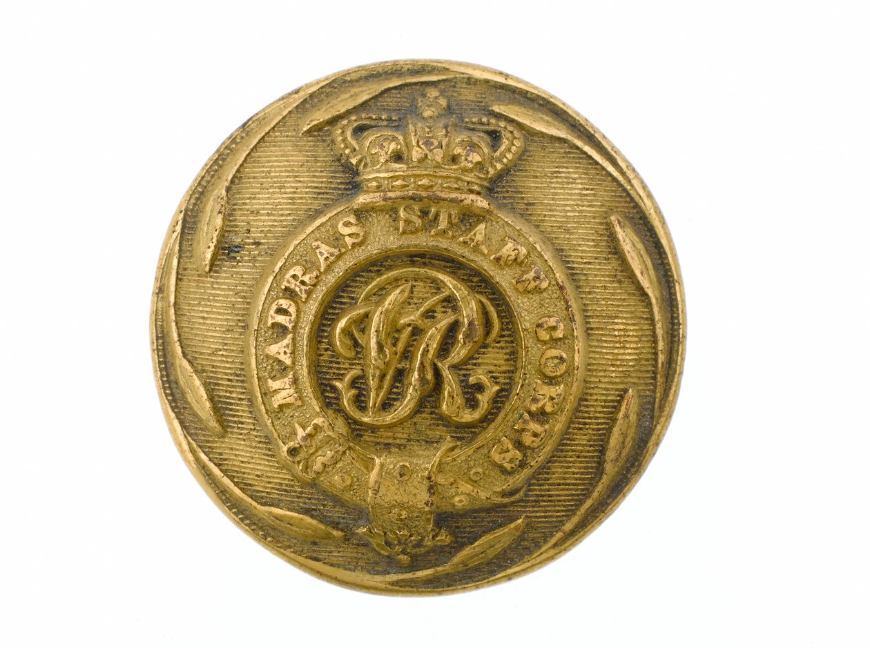 बटन, मद्रास स्टाफ कोर, 1861-1876 द्वारा अंग्रेजी स्कूल