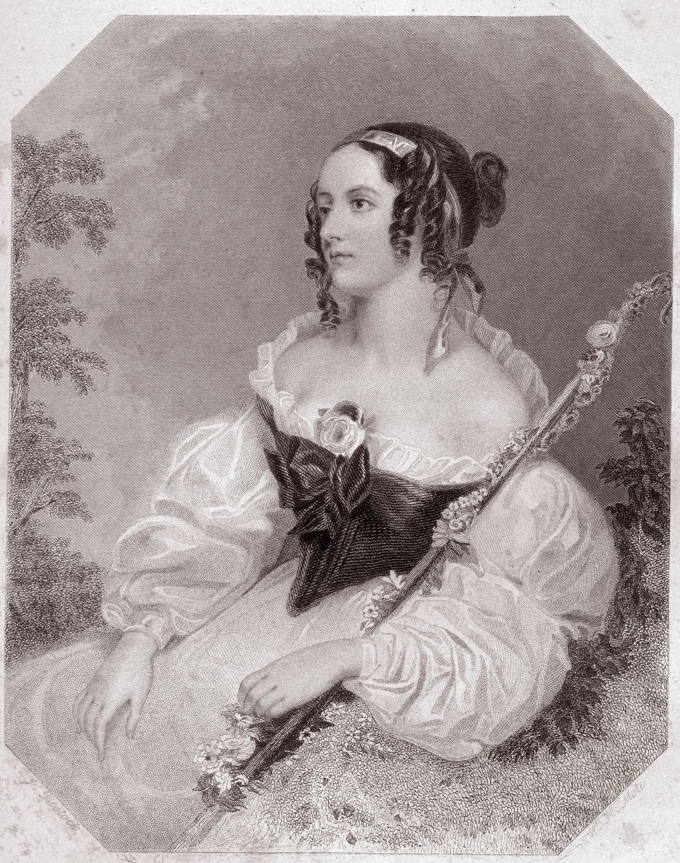 फ्रेडरिक की सेली बेटी (कॉमे इल वौस प्लीज) सेलिया (ऐज़ यू लाइक इट) में - "" शेक्सपियर महिला गैलरी, प्रारंभिक लंदन कलाकारों द्वारा पैंतालीस गंभीर चित्रों का संग्रह, आलोचनात्मक और साहित्यिक नोटिस से समृद्ध """ लगभग 1838 - से "&qu द्वारा अंग्रेजी स्कूल