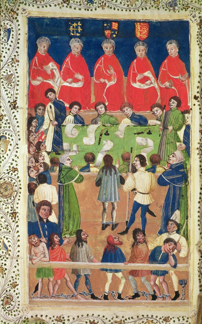 कोर्ट ऑफ किंग्स बेंच, वेस्टमिंस्टर हॉल, c.1460 द्वारा अंग्रेजी स्कूल