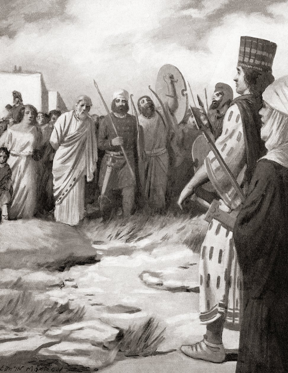 लिडिया के क्रॉसस ने साइरस द ग्रेट से पहले सरडिस पर कब्जा कर लिया, c.546 ईसा पूर्व, हचिंसन हिस्ट्री ऑफ द नेशंस, पब.1915 से द्वारा अंग्रेजी स्कूल