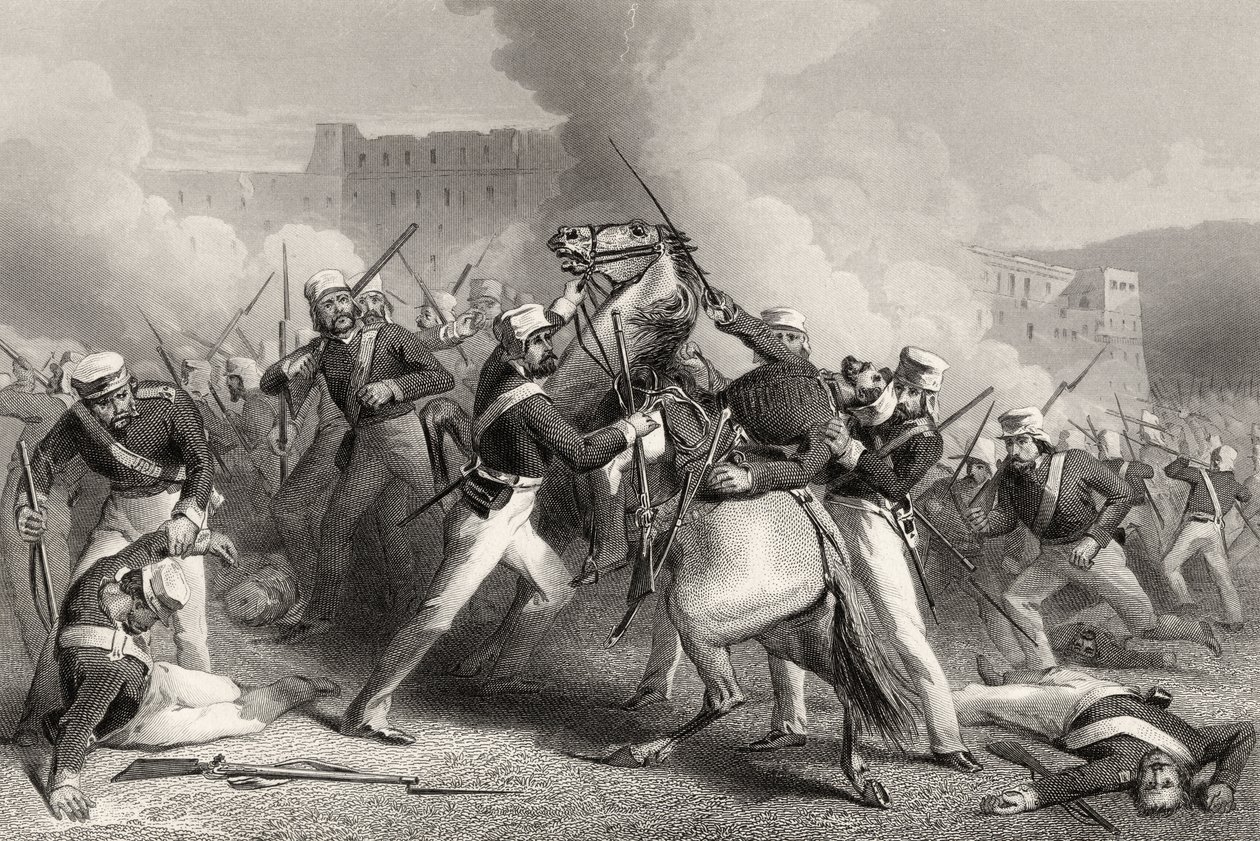 ब्रिगेडियर एड्रियन की मृत्यु 1858 में प्रकाशित &39;द हिस्ट्री ऑफ द इंडियन म्यूटिनी&39; से 15 अप्रैल, 1858 को रूडमो के किले पर हुए हमले में हुई थी। द्वारा अंग्रेजी स्कूल