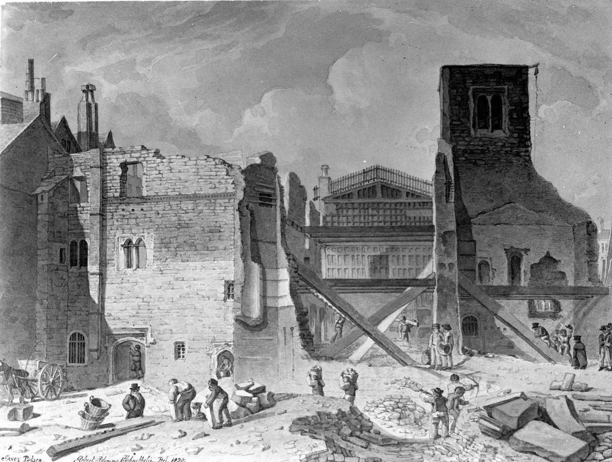 सावॉय पैलेस, वेस्टमिंस्टर, लंदन, 1820 का विध्वंस द्वारा अंग्रेजी स्कूल