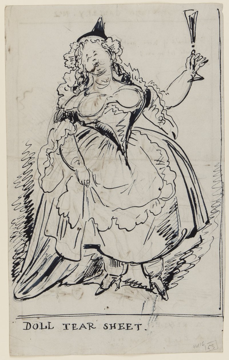 गुड़िया आंसू शीट, c.1825 (कागज पर कलम और स्याही) द्वारा अंग्रेजी स्कूल