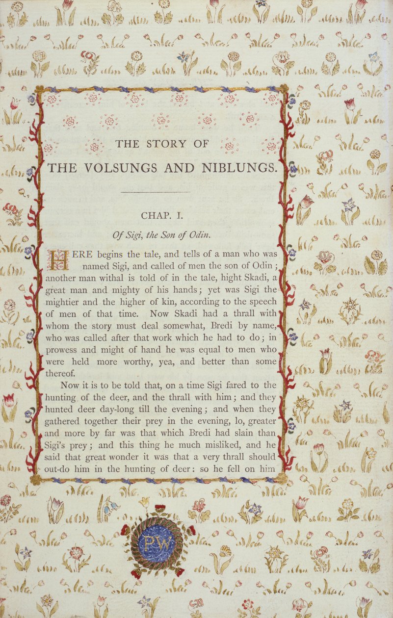 द वोल्संग्स एंड निबलुंग्स की कहानी का पहला पृष्ठ, c.1870 द्वारा अंग्रेजी स्कूल