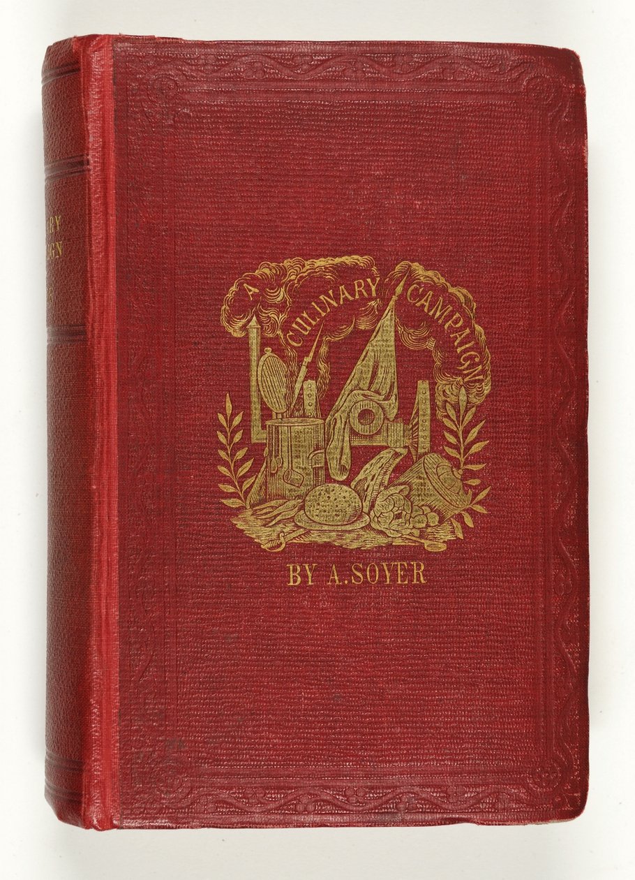 G.Routeledge & Co., लंदन, 1857 द्वारा प्रकाशित सोयर्स क्यूलिनरी कैंपेन के लिए फ्रंट कवर द्वारा अंग्रेजी स्कूल