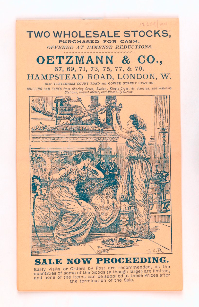 Oetzmann & Co. कैटलॉग से फ्रंट कवर, c.1885-90 (प्रिंट) द्वारा अंग्रेजी स्कूल