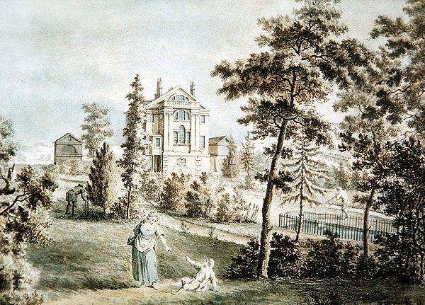 एक पार्क में उद्यान मंडप, c.1725 (कागज पर जल रंग) द्वारा अंग्रेजी स्कूल