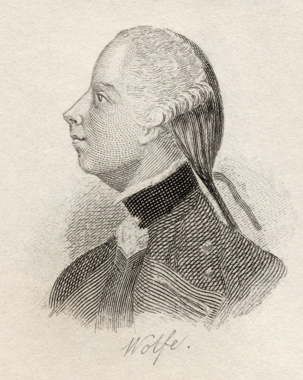 &39;क्रैब्स हिस्टोरिकल डिक्शनरी&39; से जनरल जेम्स वोल्फ, 1825 प्रकाशित द्वारा अंग्रेजी स्कूल