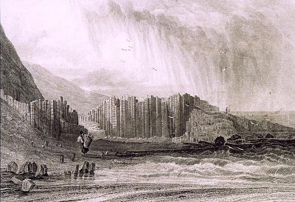 जायंट्स कॉजवे, काउंटी एंट्रीम, उत्तरी आयरलैंड (उत्कीर्णन) द्वारा अंग्रेजी स्कूल