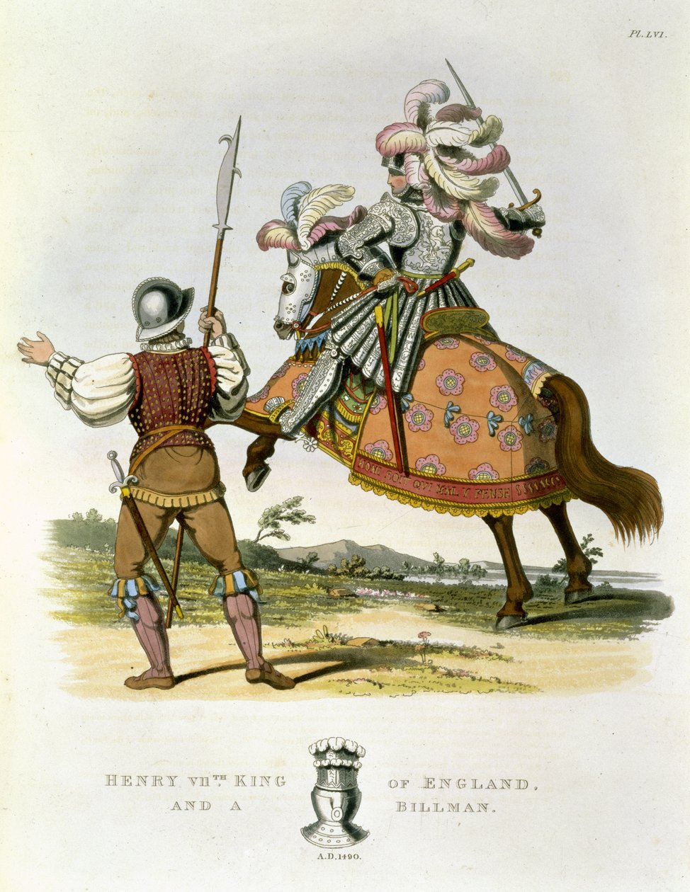 हेनरी VII, इंग्लैंड के राजा (1457-1509) और एक बिलमैन, 1490, सैम्युअल रश मैरिक, 1824 द्वारा प्राचीन कवच द्वारा अंग्रेजी स्कूल