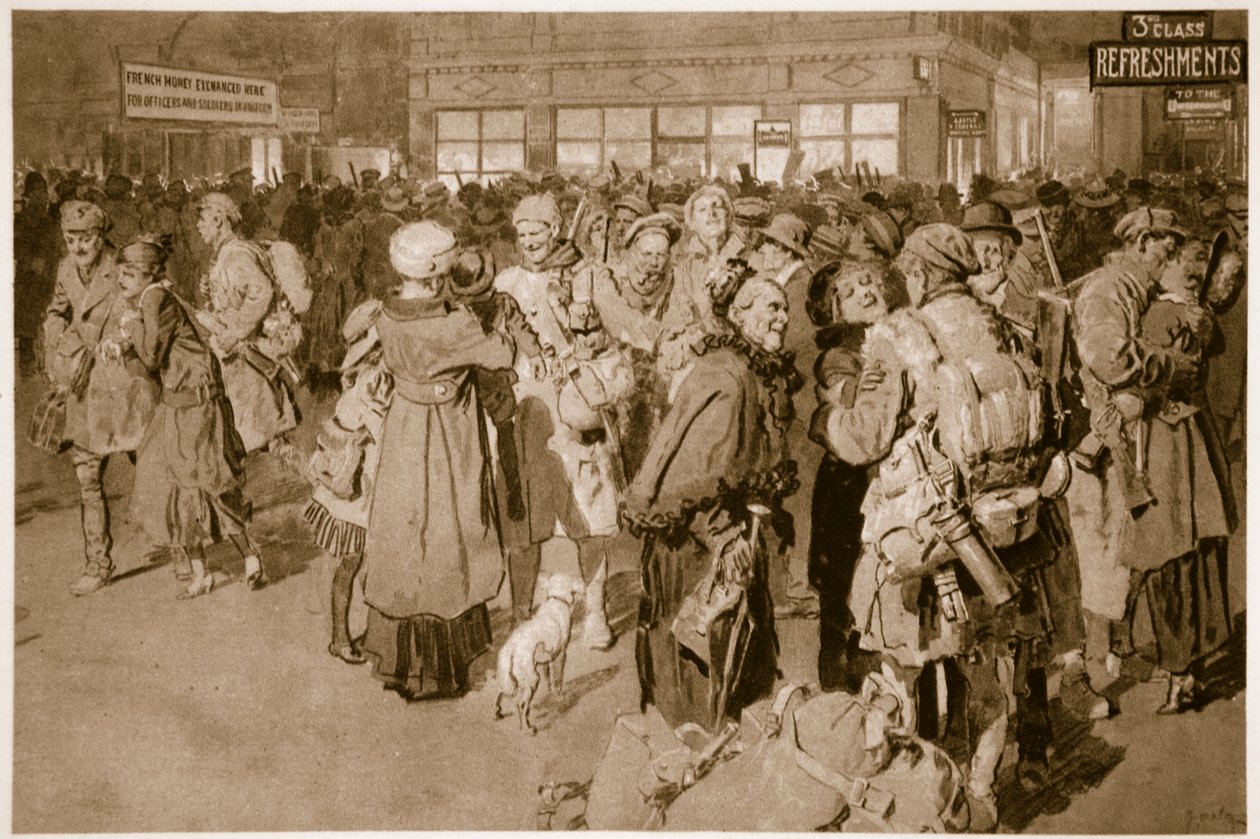 छुट्टी पर घर: लंदन टर्मिनस में खाई विशेष के आगमन के बाद, 1914-19 द्वारा अंग्रेजी स्कूल