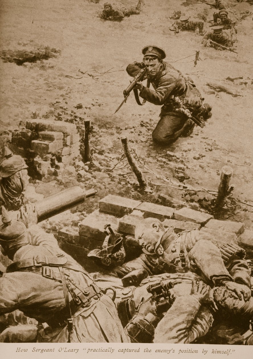 सार्जेंट ओ लेरी ने व्यावहारिक रूप से खुद को 1914-19 द्वारा एनीमी स्थिति पर कब्जा कर लिया द्वारा अंग्रेजी स्कूल