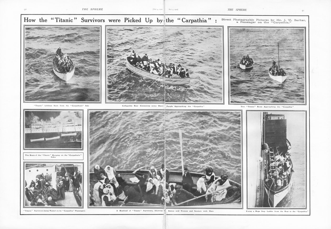 द सर्फ़ेयर, 04 मई 1912 से टाइटैनिक सर्वाइवर्स कारपैथिया द्वारा कैसे निकाले गए द्वारा अंग्रेजी स्कूल