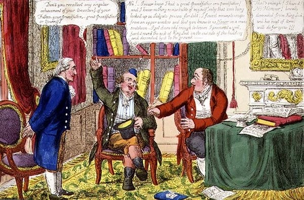 'हंबग या हेराल्डिक ऑनर्स', c.1790 (रंगीन नक़्क़ाशी) द्वारा अंग्रेजी स्कूल