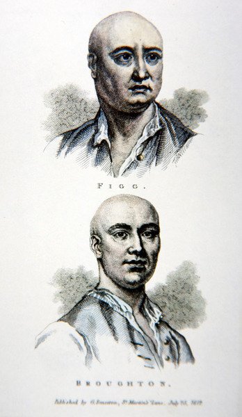 जेम्स फिग और जैक ब्रॉटन, 1812 में प्रकाशित एक प्रिंट से (कलर लिथो) द्वारा अंग्रेजी स्कूल