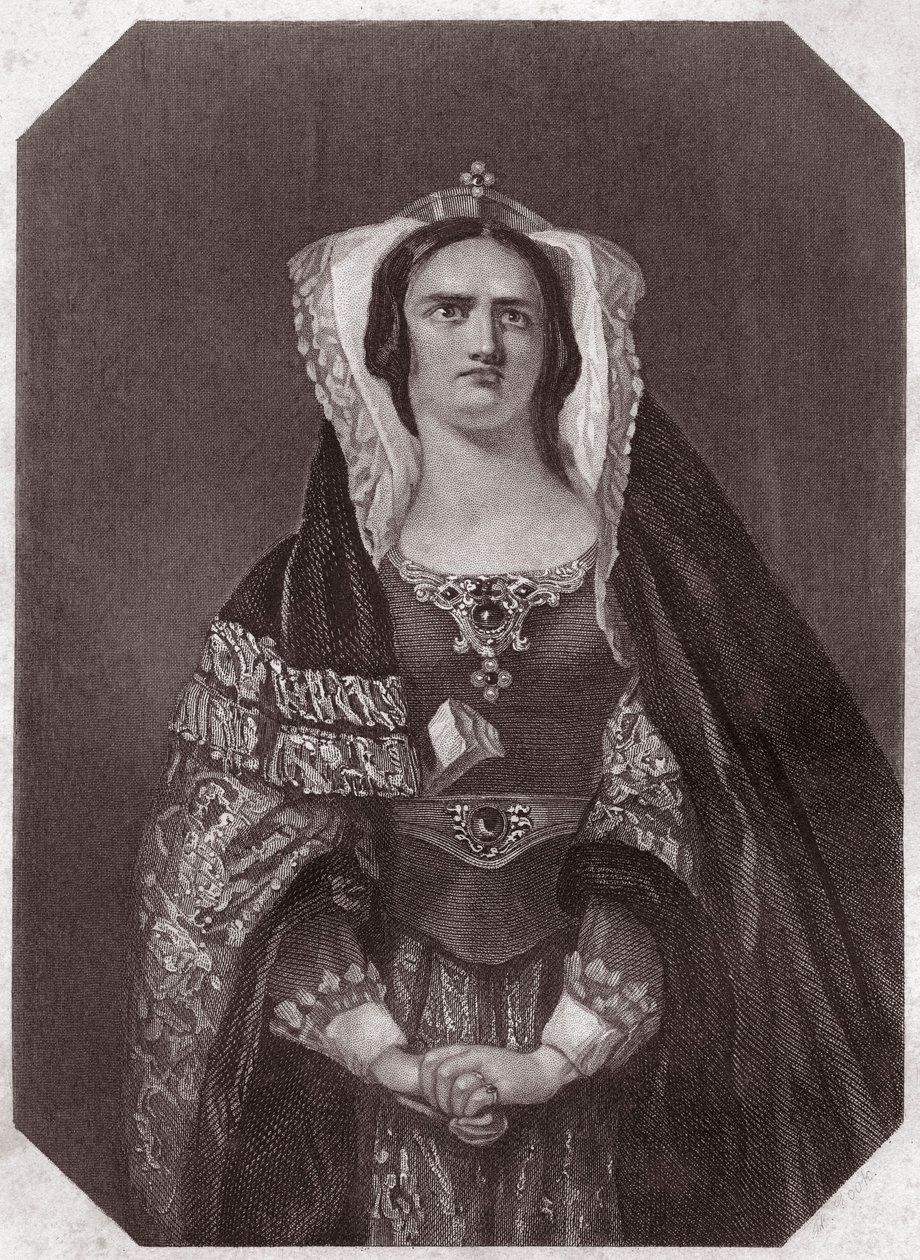 लेडी मैकबेथ (मैकबेथ) में - "" शेक्सपियर महिला गैलरी, प्रारंभिक लंदन कलाकारों द्वारा 45 गंभीर चित्रों का संग्रह, आलोचनात्मक और साहित्यिक नोटिस से समृद्ध """ लगभग 1838 - "" शेक्सपियर की महिलाओं की गैलरी, चालीस का संग्रह से  द्वारा अंग्रेजी स्कूल