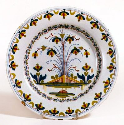 लेम्बेथ डेल्फ़्टवेयर प्लेट, c.1770 (सिरेमिक) द्वारा अंग्रेजी स्कूल