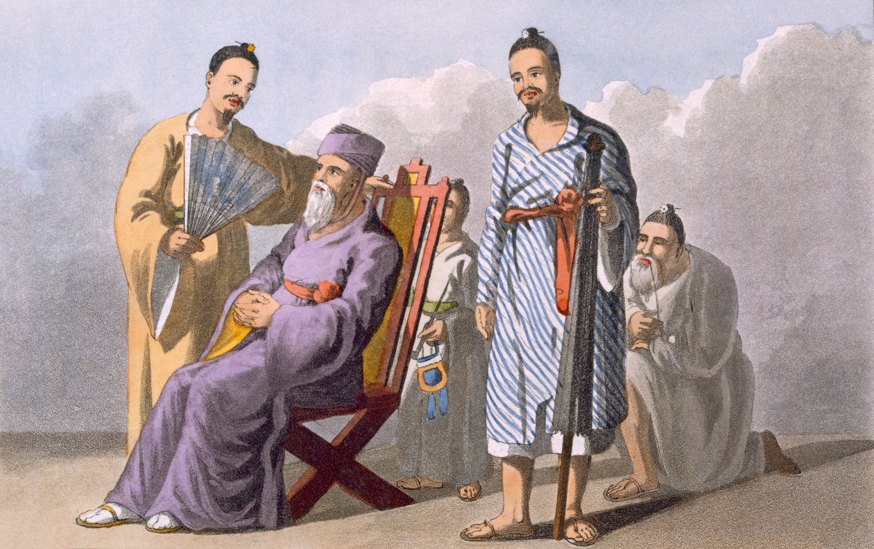 लेवचेवान चीफ और अटेंडेंट, 1820 (रंगीन जलीय) द्वारा अंग्रेजी स्कूल