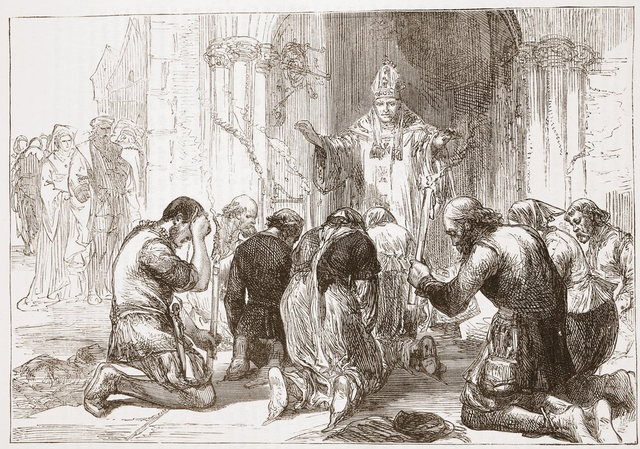जेम्स एइटकेन वायली (1808-1890), पब द्वारा प्रोटेस्टेंटिज़्म के इतिहास से उनके विश्वास का उदाहरण देते हुए लॉल्ड्स। 1878 द्वारा अंग्रेजी स्कूल