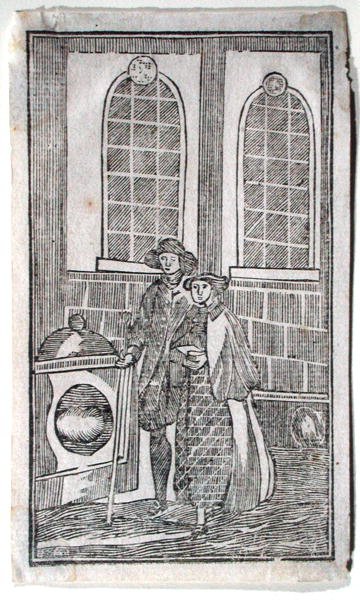 लंदन स्टोन, कैनन स्ट्रीट, c.1700 (वुडकट) द्वारा अंग्रेजी स्कूल