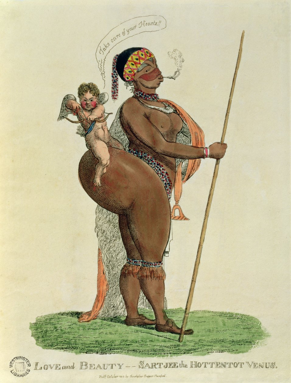 लव एंड ब्यूटी - सार्टजी द होटेंटोट वीनस, 1810 द्वारा अंग्रेजी स्कूल