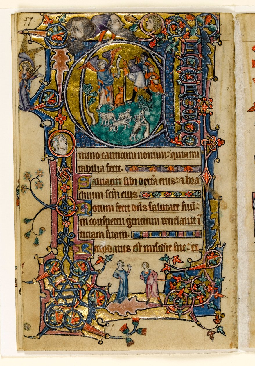 एमएस 1-2005, फोल। 139 वी: शेफर्ड्स के लिए उद्घोषणा, मैक्रिसफ़ील्ड Psalter, सरम का उपयोग, पूर्वी एंग्लिया, सी .1330 से प्रारंभिक इतिहास द्वारा अंग्रेजी स्कूल