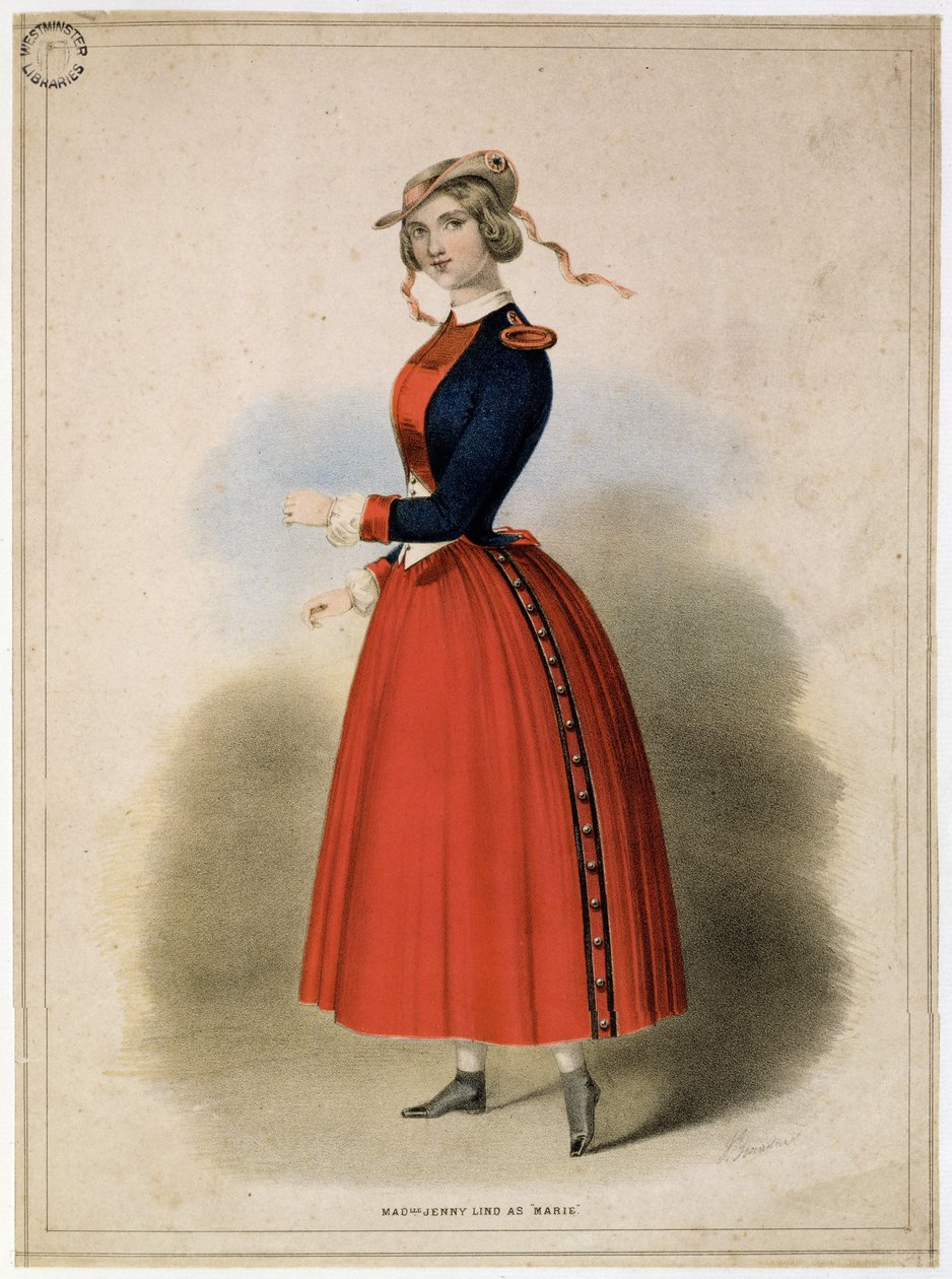 मैडेमेसेले जेनी लिंड (1820-87) मैरी के रूप में, c.1847 द्वारा अंग्रेजी स्कूल