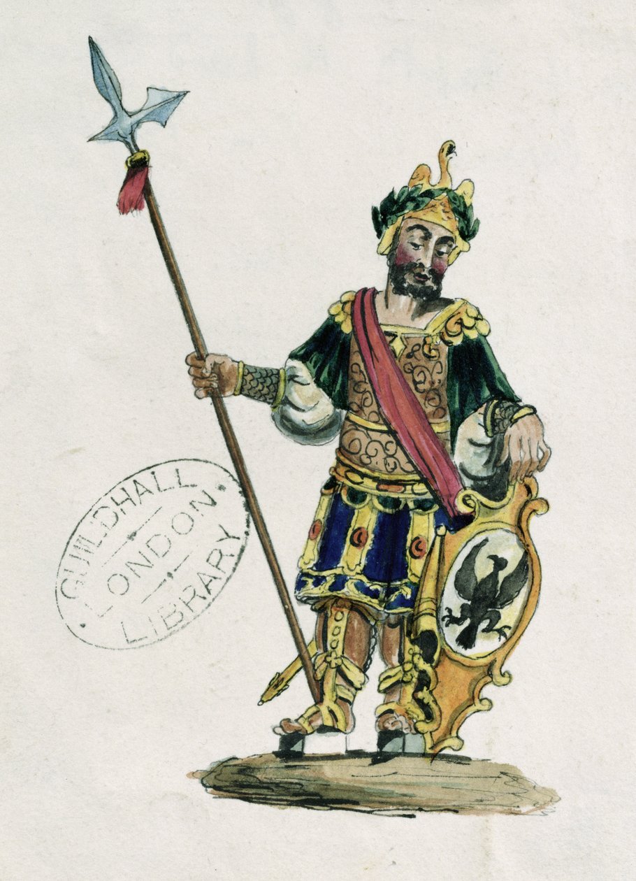 मैगोग, दिग्गज दिग्गजों की गिल्डहॉल मूर्तियों का चित्रण (106547 भी देखें) द्वारा अंग्रेजी स्कूल