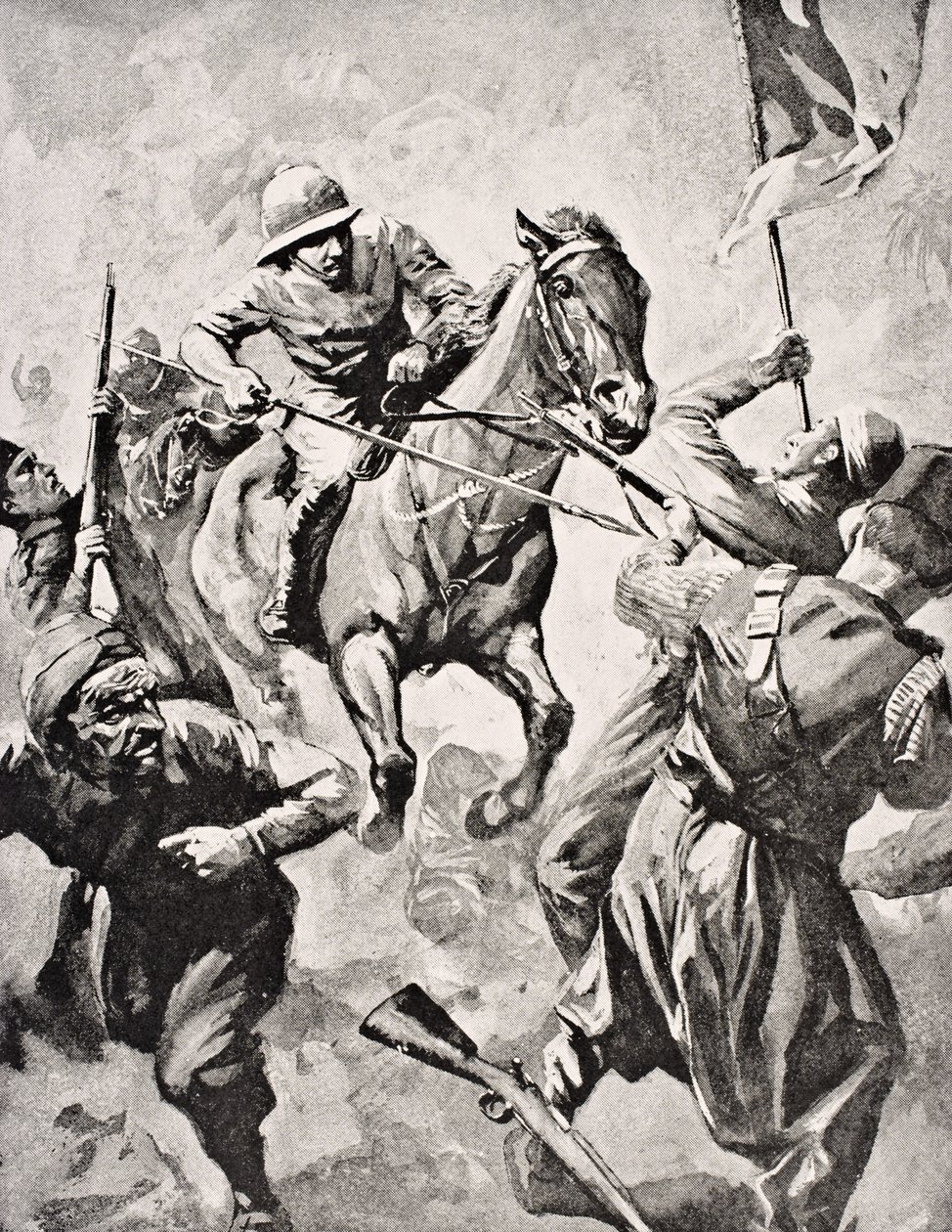 मेजर जॉर्ज गॉडफ्रे मैसी व्हीलर, लंदन में 1916 में प्रकाशित &39;द वॉर इलस्ट्रेटेड एल्बम डे-डीलक्स&39; से द्वारा अंग्रेजी स्कूल