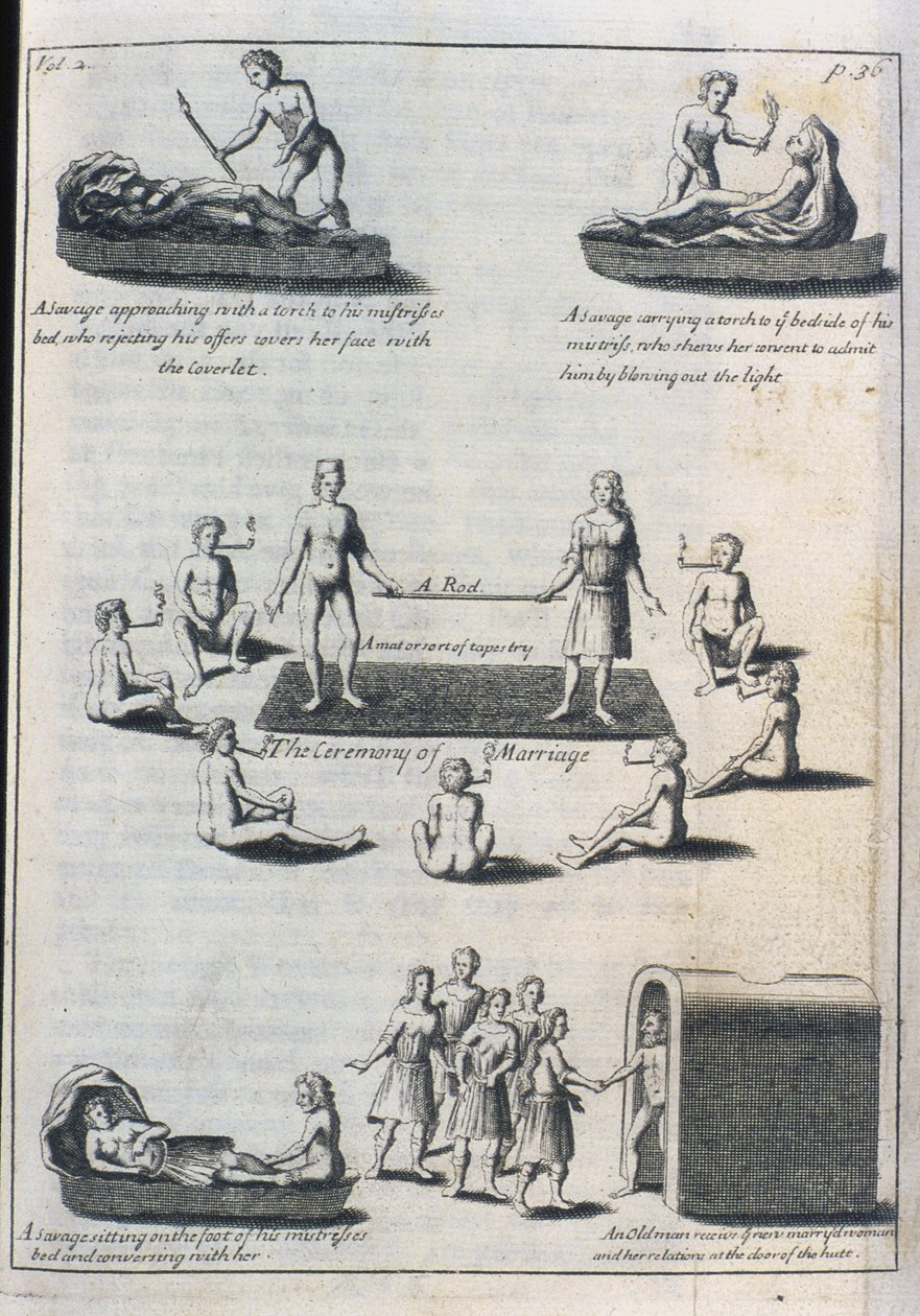 विवाह की प्रथा, 1703 (उत्कीर्णन) द्वारा अंग्रेजी स्कूल
