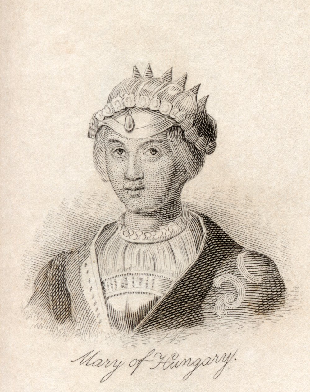 B क्रैब्स हिस्टोरिकल डिक्शनरी ’, 1825 से मैरी ऑफ हैब्सबर्ग द्वारा अंग्रेजी स्कूल