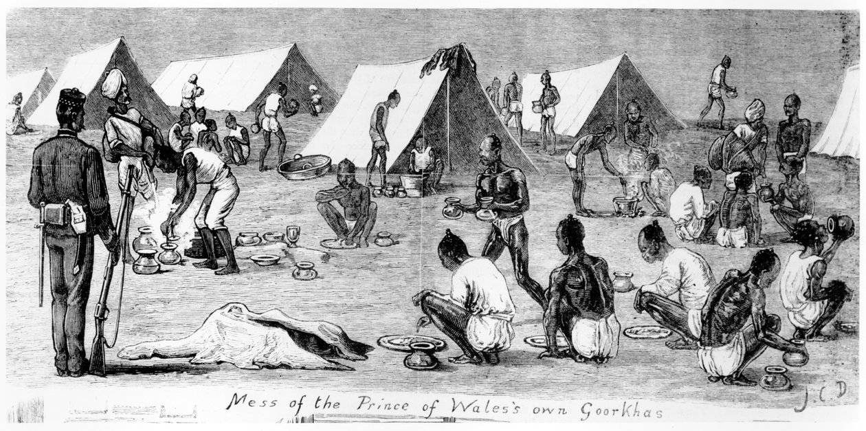 वॉस ऑफ द प्रिंस ऑफ वॉलेस के स्वयं गोरखास, 1878 द्वारा अंग्रेजी स्कूल
