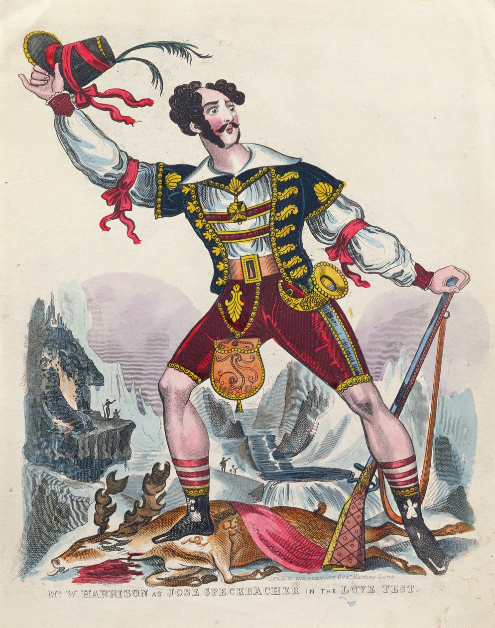 मि। डब्ल्यू। हैरिसन इन जोस स्पीकबैकर इन द लव टेस्ट, c.1840 द्वारा अंग्रेजी स्कूल