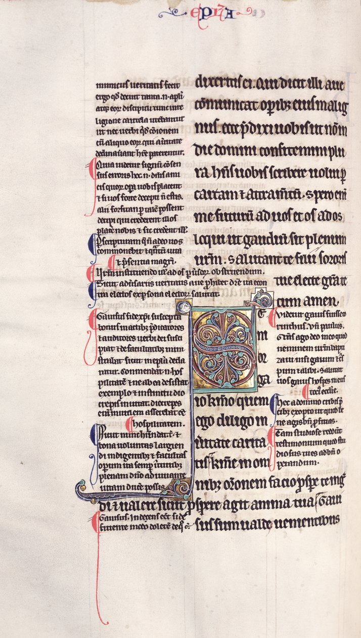 Ms.27, f.132v: नए नियम की एक चमकदार प्रति से पृष्ठ द्वारा अंग्रेजी स्कूल