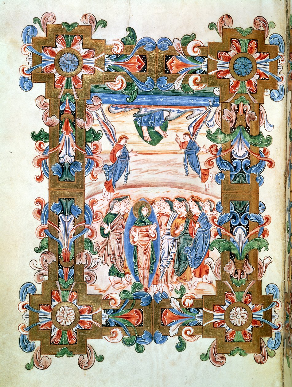 सुश्री 274 (Y-6) fol.81v क्राइस्ट का स्वर्गारोहण, रॉबर्ट ऑफ मिस ऑफ जुमियज, c.1016 से द्वारा अंग्रेजी स्कूल