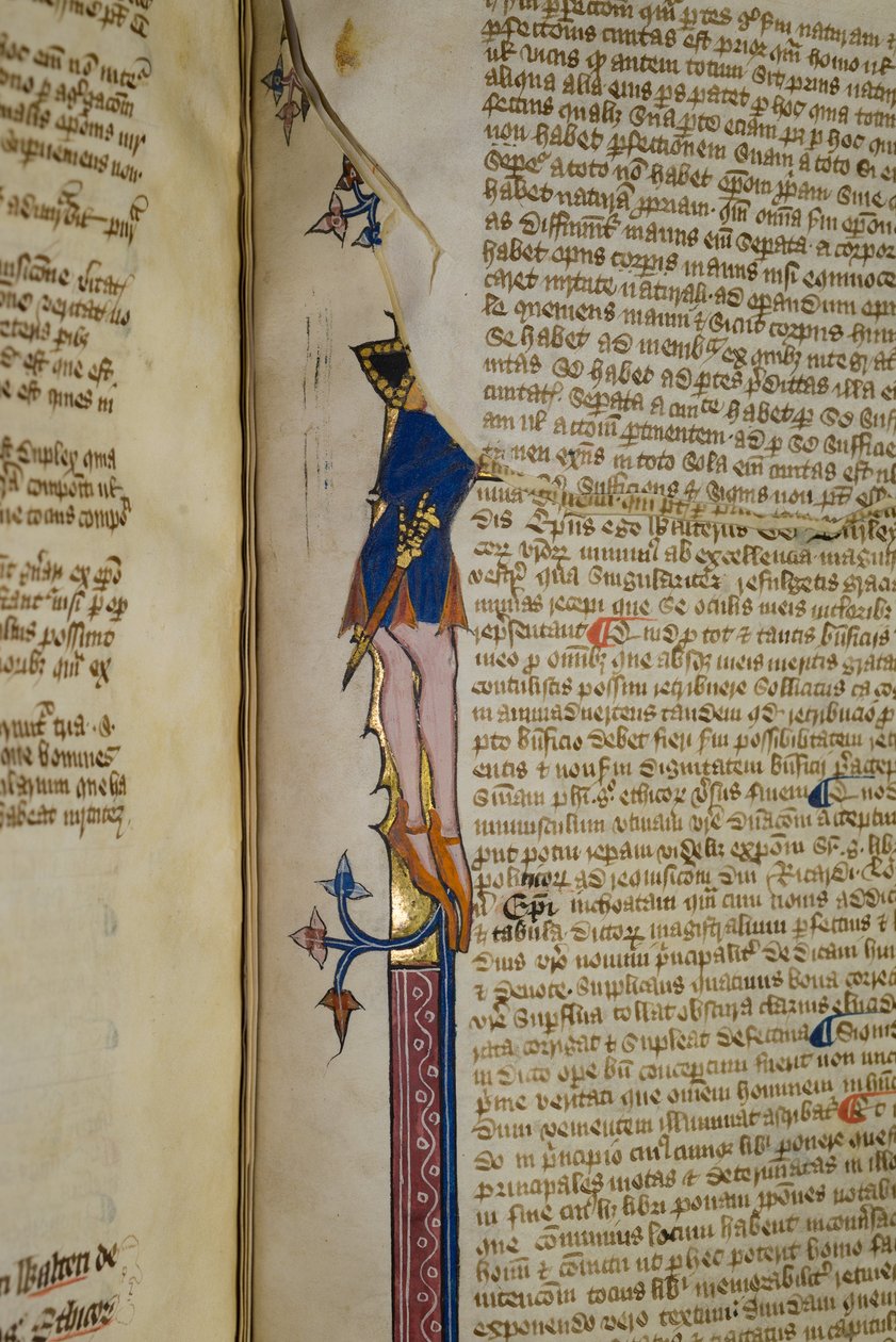 सुश्री न्यू कोल 242, f.178r, वाल्टर बर्ले द्वारा अरस्तू की राजनीति पर टिप्पणी (कलम और स्याही) द्वारा अंग्रेजी स्कूल