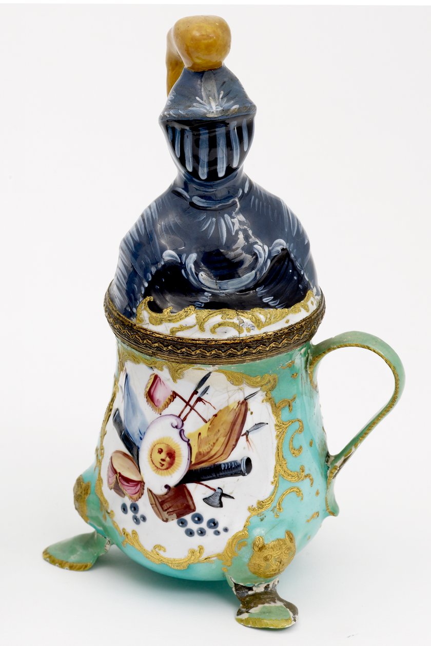 मस्टर्ड पॉट, बिलस्टन, c.1780 (तामचीनी) द्वारा अंग्रेजी स्कूल