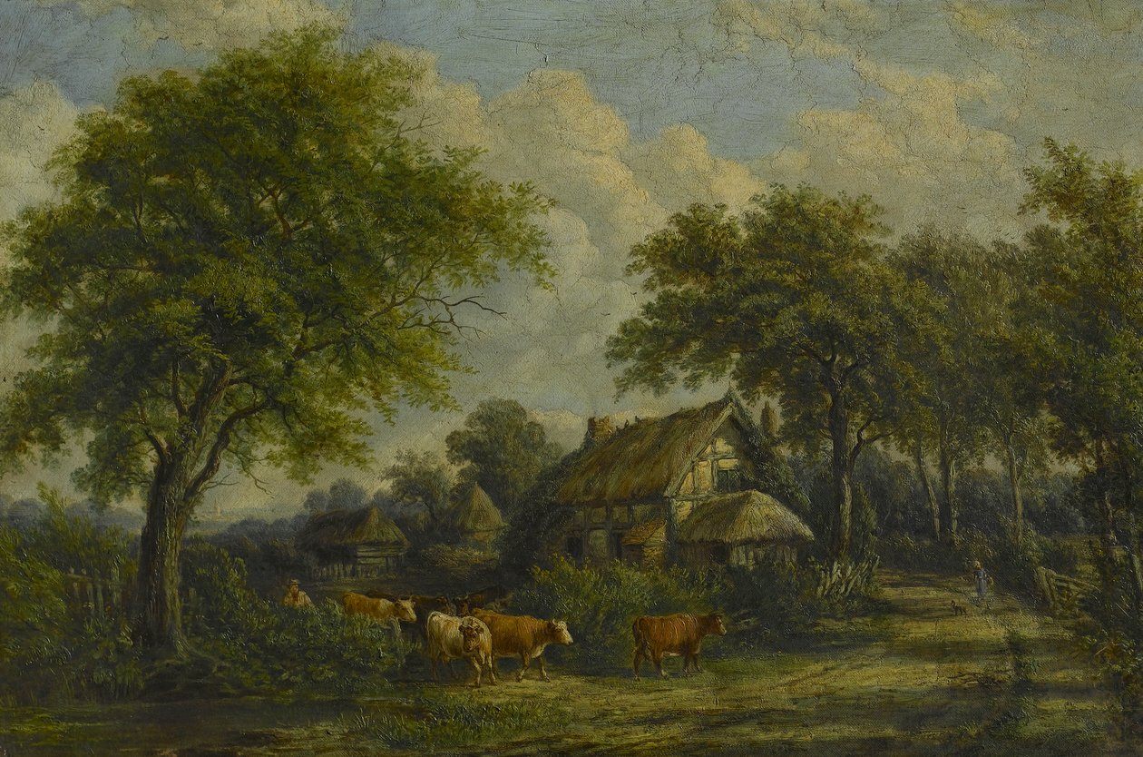 बर्कस्वेल के पास, c.1850 द्वारा अंग्रेजी स्कूल