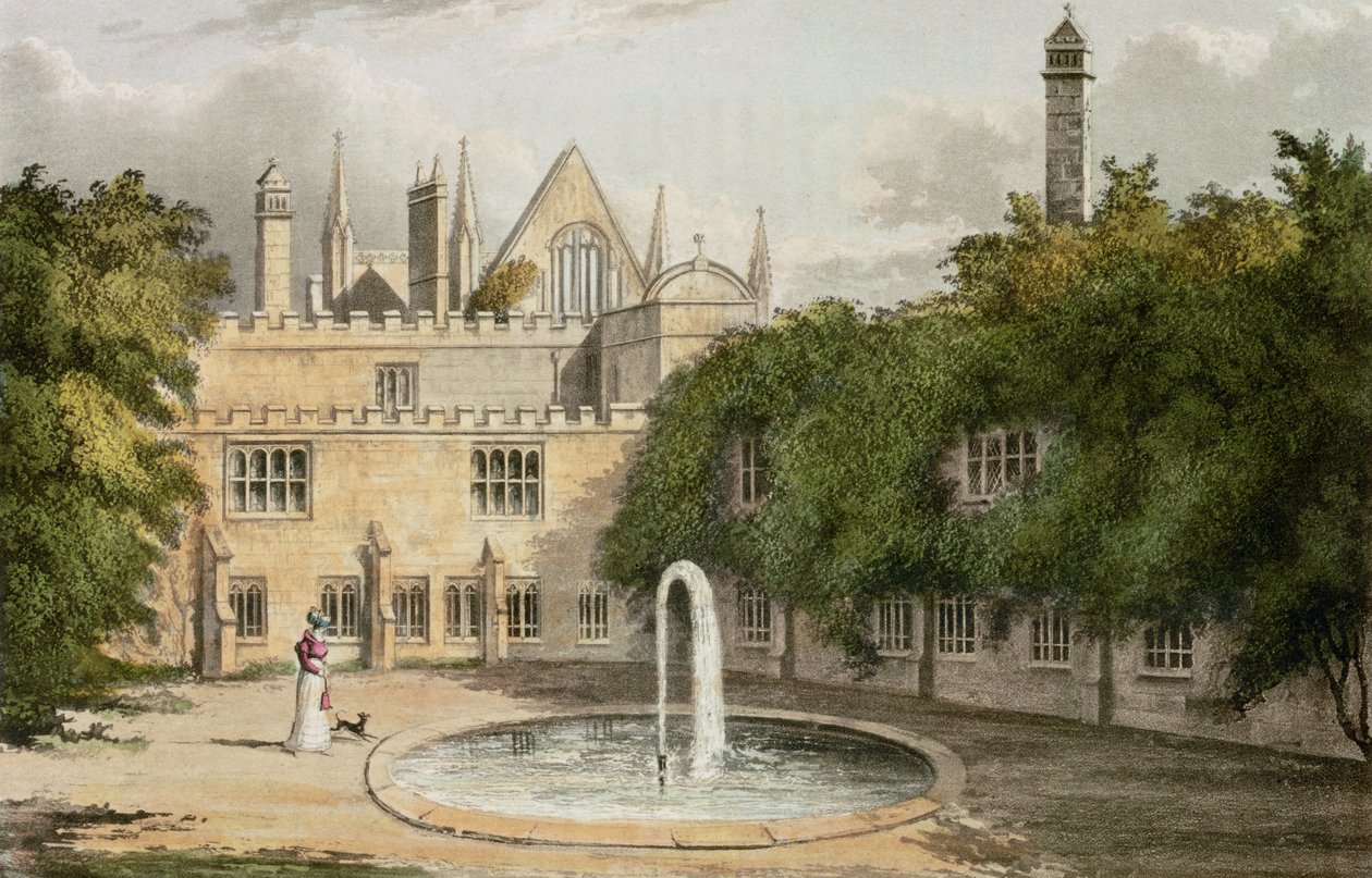 Newstead Abbey, R. Ackermanns (1764-1834) कला के भंडार, 1827 (रंग चित्र) द्वारा अंग्रेजी स्कूल