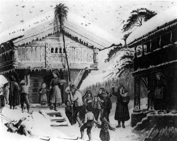 नॉर्वेजियन रिवाज: पक्षियों के लिए शीशा लगाना (लिथो) द्वारा अंग्रेजी स्कूल