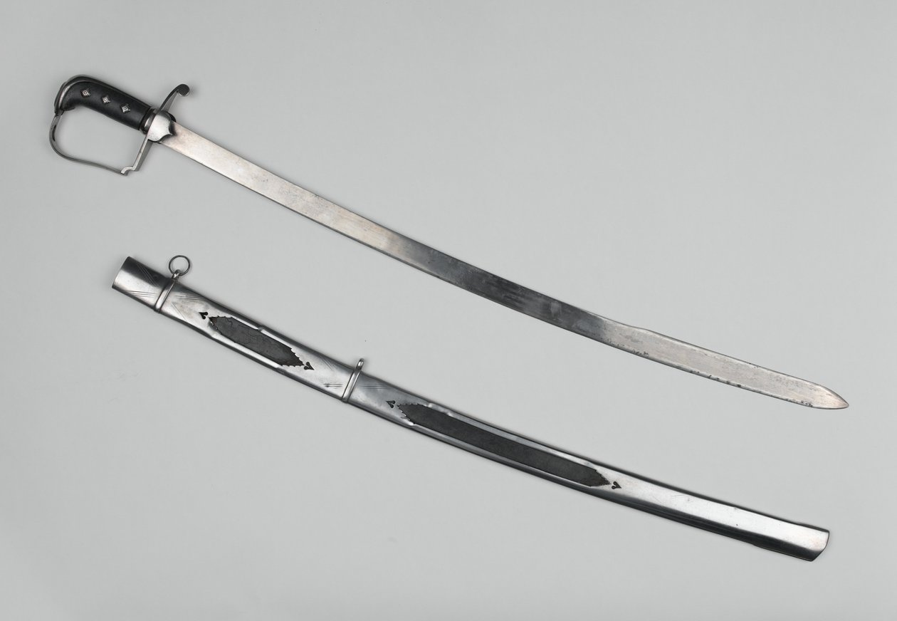 अधिकारी की तलवार, 51वां पैर, c.1809 (लकड़ी की पकड़ वाला स्टील) द्वारा अंग्रेजी स्कूल