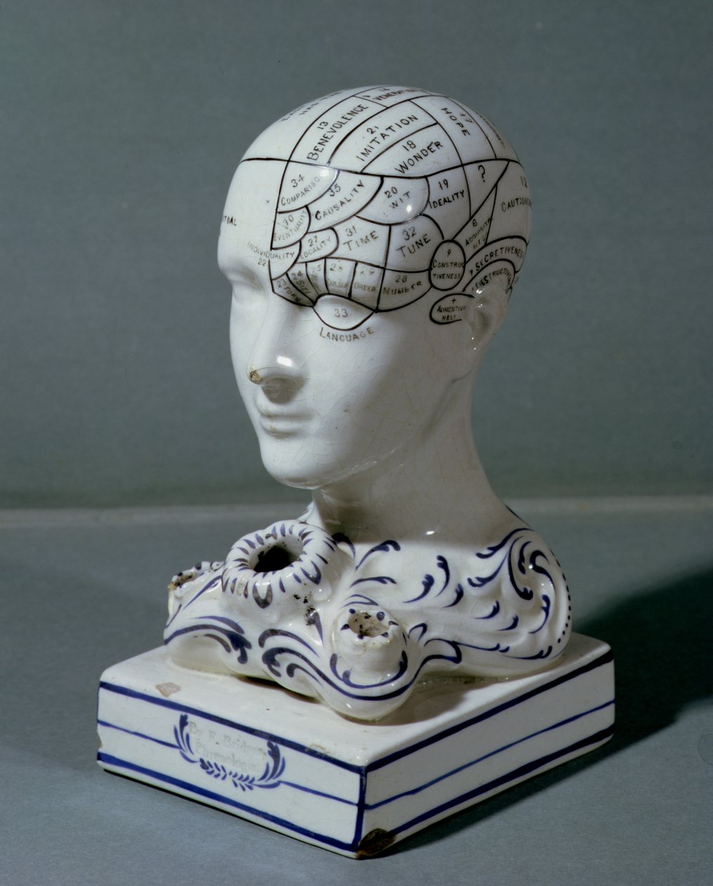 डॉ। फ्रेडरिक ब्रिज (चीनी मिट्टी के बरतन) द्वारा Phrenological प्रमुख द्वारा अंग्रेजी स्कूल