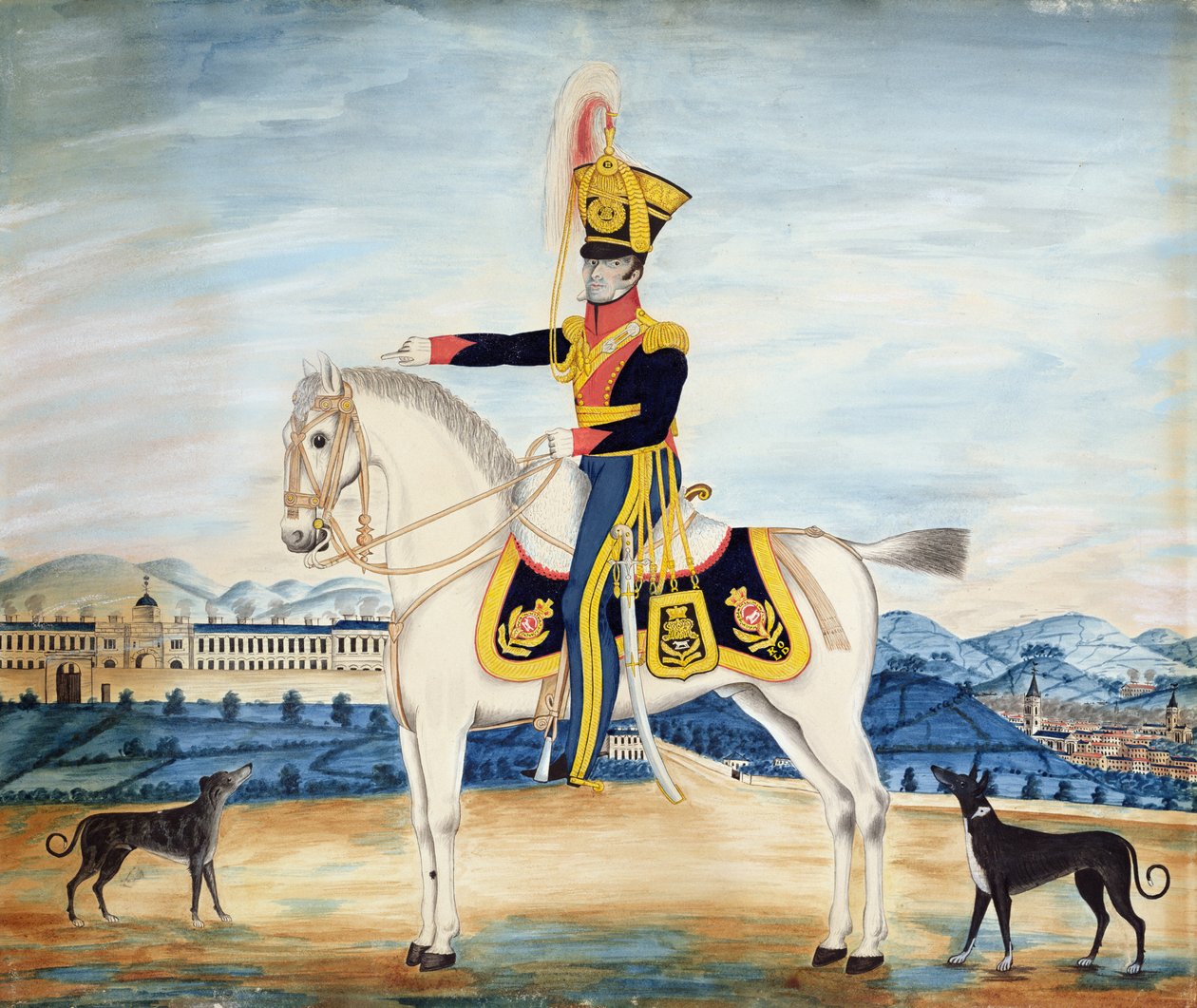 पूर्ण सैन्य पोशाक, 1822 में कैप्टन विलियम मैनफल का चित्र द्वारा अंग्रेजी स्कूल