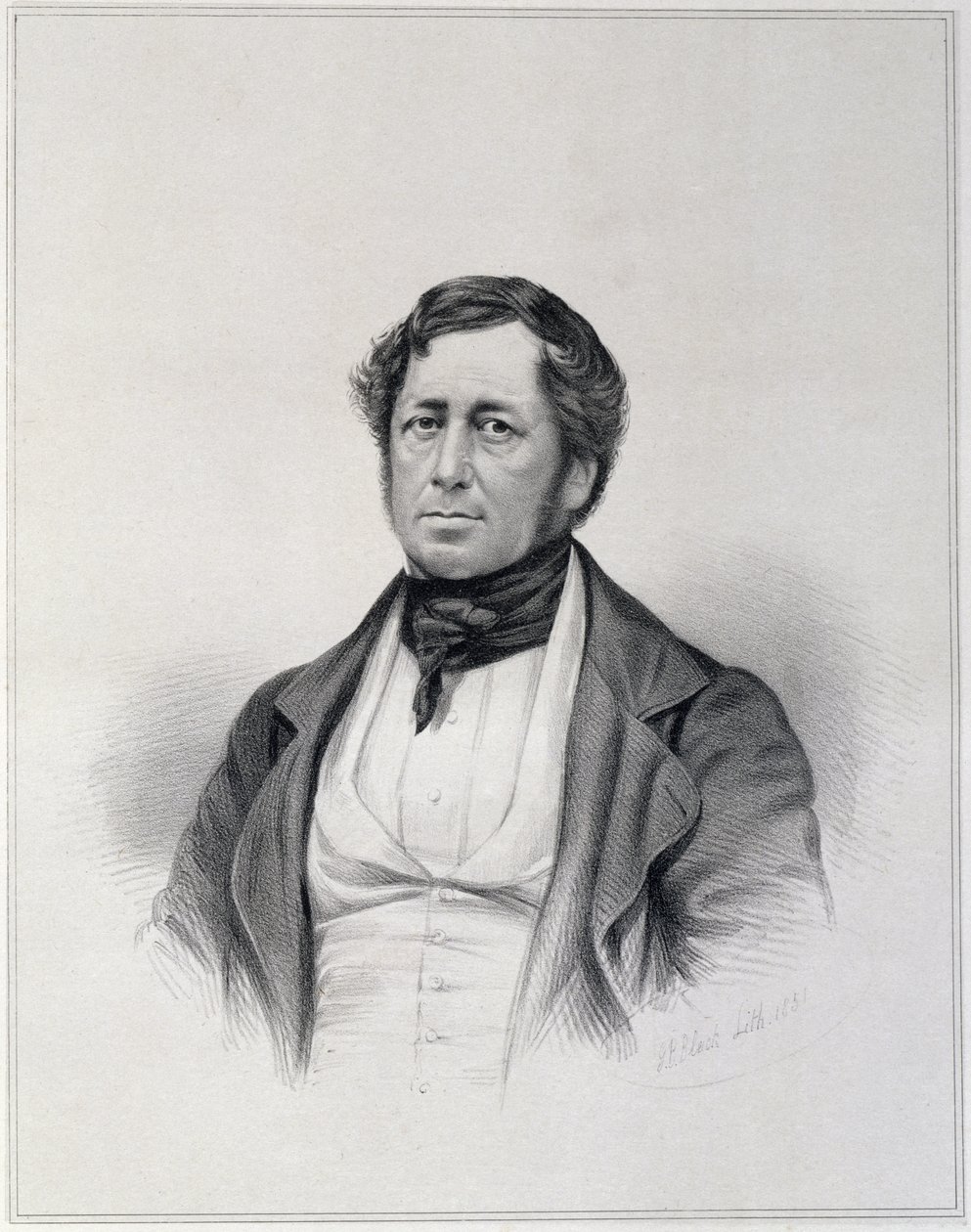 पोर्ट ऑफ चार्ल्स जोसेफ हुलमंडेल (1789-1850), जीबी ब्लेक द्वारा उत्कीर्ण, 1851 द्वारा अंग्रेजी स्कूल