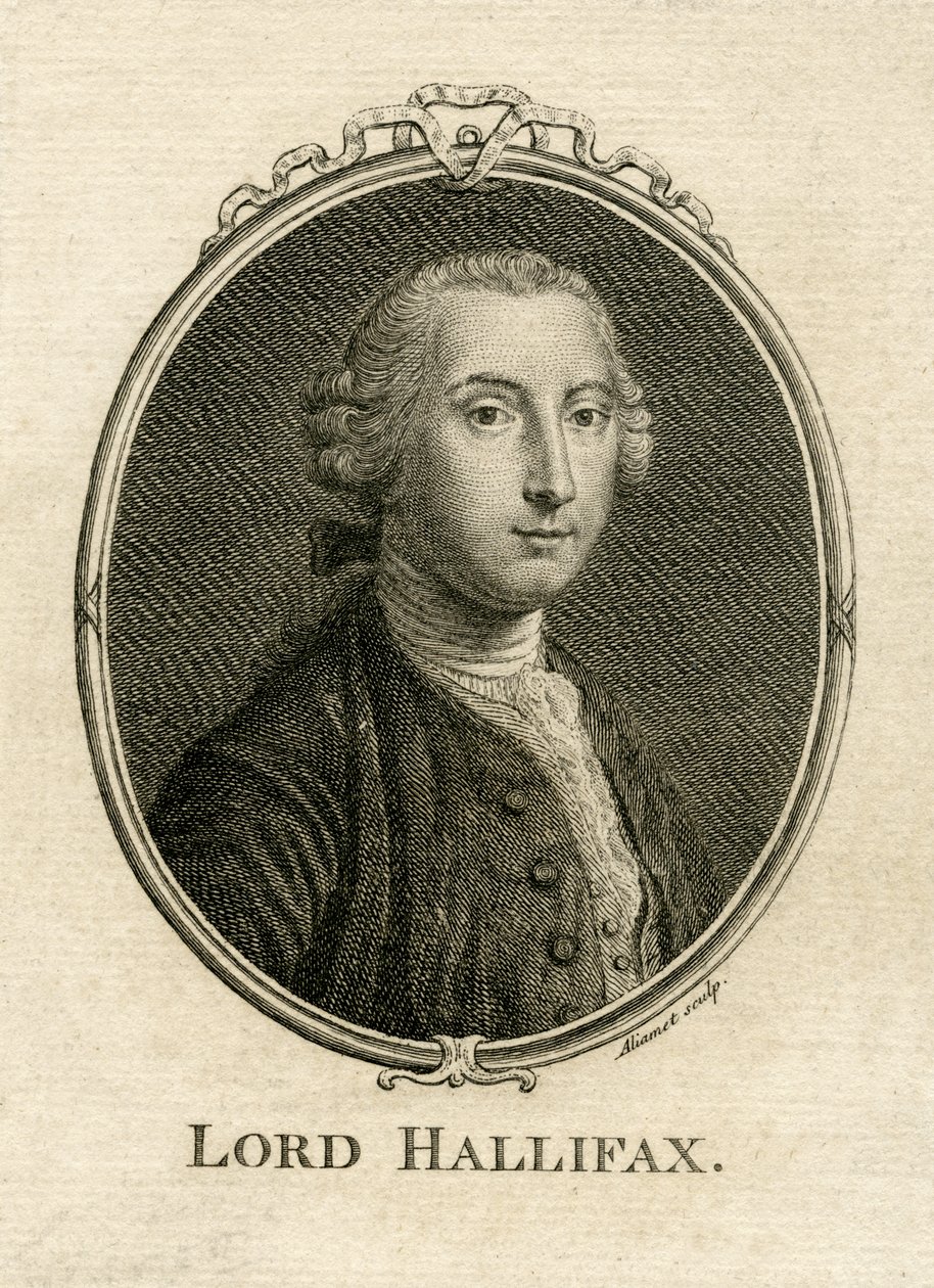 जॉर्ज मोंटागु डंक का पोर्ट्रेट, हैलिफ़ैक्स का दूसरा अर्ल (1716-71), अलीमेट द्वारा उत्कीर्ण किया गया द्वारा अंग्रेजी स्कूल