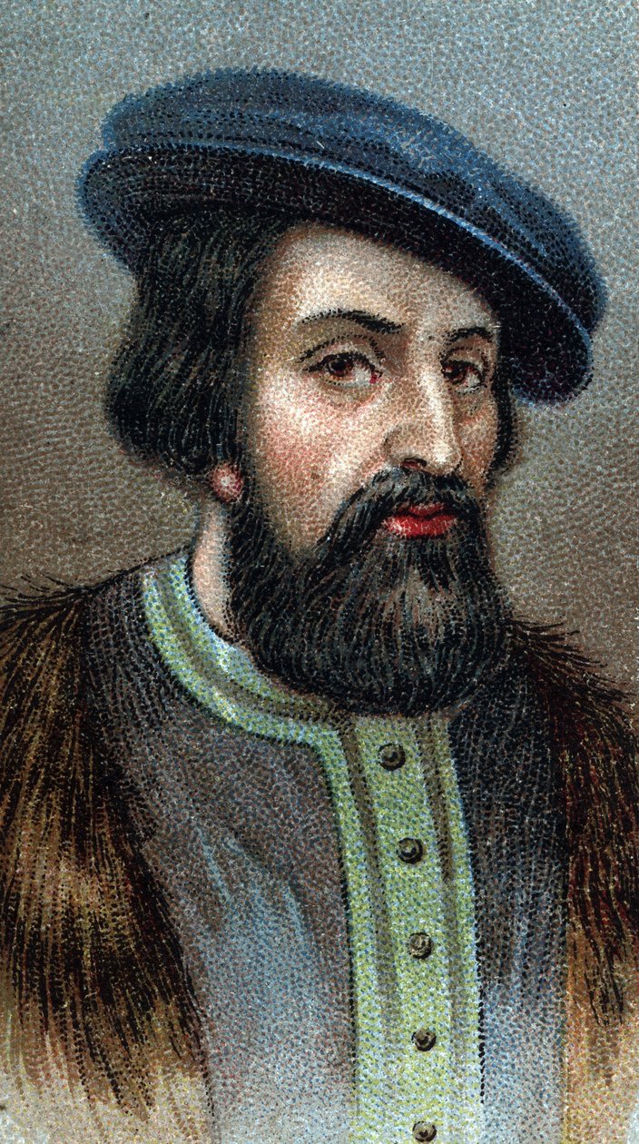 हर्नांडो (हर्नान) कोर्टेस (कोर्टेज़) (1485-1547) का चित्र अंग्रेजी विजेता - श्रृंखला "" पुरुषों के नेता "" से - क्रोमोलिथोग्राफी - अंग्रेजी स्कूल, 20 वीं शताब्दी - द्वारा अंग्रेजी स्कूल