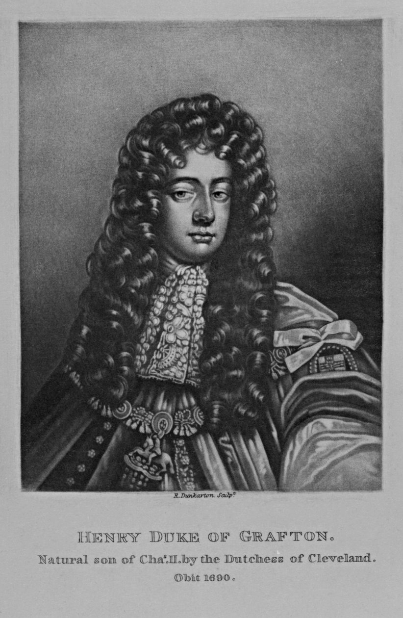 1815 में रिचर्ड अर्लोम और चार्ल्स टर्नर द्वारा &39;ग्राफ्टर्स इन ब्रिटिश हिस्ट्री&39; में, ग्राफ्टन के हेनरी ड्यूक का चित्रण द्वारा अंग्रेजी स्कूल
