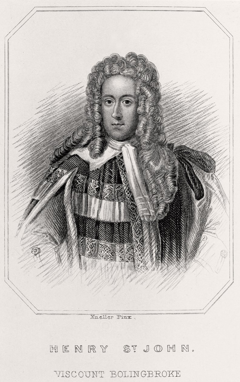 हेनरी सेंट जॉन, विस्काउंट बोलिंगब्रोक, 1835 का चित्र द्वारा अंग्रेजी स्कूल