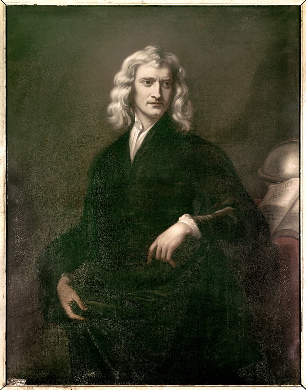 आइजैक न्यूटन (1642 - 1727), दार्शनिक और गणितज्ञ का पोर्ट्रेट। बेनामी अंग्रेजी पेंटिंग द्वारा अंग्रेजी स्कूल